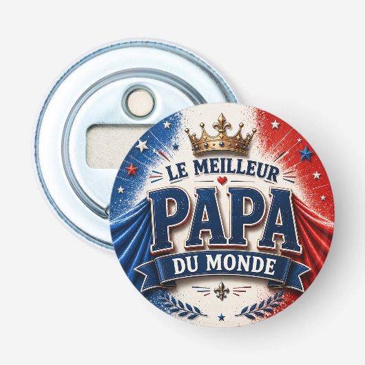 De Beste Papa van de Wereld Button Flesopener (Voorkant)