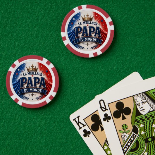 De Beste Papa van de Wereld Poker Chips (Pokertafel (Dubbel))
