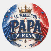 De Beste Papa van de Wereld Ronde Sticker (Voorkant)