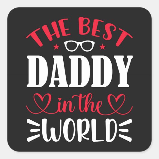 De Beste Papa van de Wereld Vierkante Sticker (Voorkant)