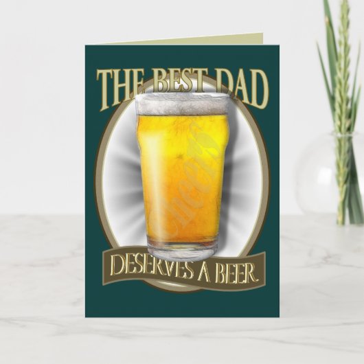 De beste Papa verdient een Bier Kaart (Voorkant)