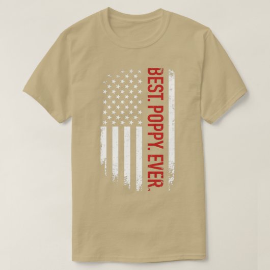 De beste papaver ooit  voor de Amerikaanse vlag T-shirt (Design voorkant)