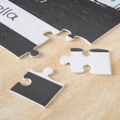 De beste pappa 2 foto's voegen namen wit grijs toe legpuzzel (Zijkant)