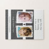 De beste pappa 2 foto's voegen namen wit grijs toe legpuzzel (Horizontaal)