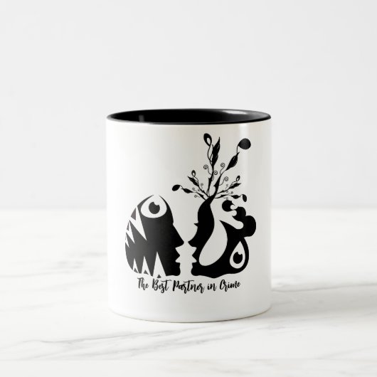 De beste partner in crime tweekleurige koffiemok (Center)