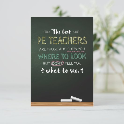 De beste PE-docenten Bedankkaart (Staand voorkant)