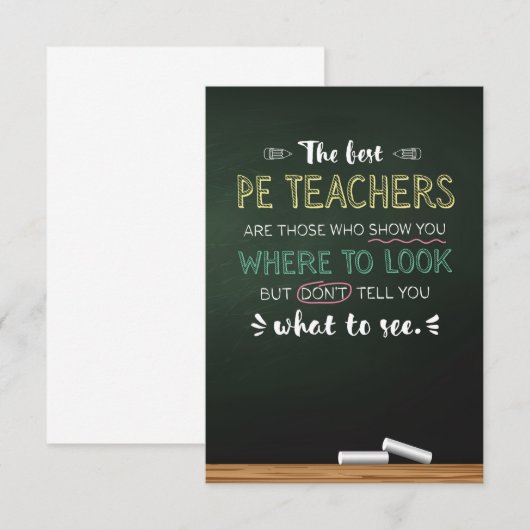 De beste PE-docenten Bedankkaart (Voorkant / Achterkant)