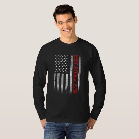 De beste Pepaw ooit -Amerikaanse vlag voor pap T-shirt (Voorkant volledig)