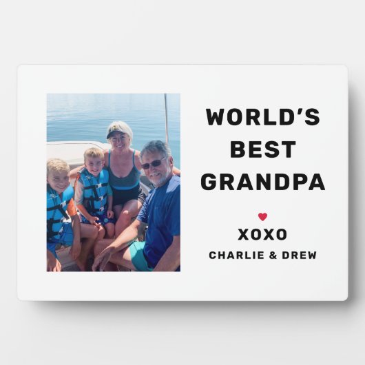De beste persoonlijke foto van opa ter wereld fotoplaat (voorkant)