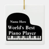 De beste piano-speler van Grand Piano World Keramisch Ornament (Achterkant)