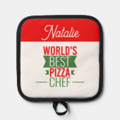 De beste pizza chef ter wereld - gepersonaliseerd pannenlap (Voorkant)