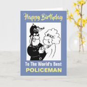 De beste politieagent ter wereld - Happy Birthday Kaart (Gele Bloem)