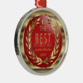 De beste prijs - Gold en Red Medal Metalen Ornament (Rechts)