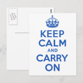 De beste prijs houdt kalm en draagt blauw aan briefkaart (Voorkant / Achterkant)