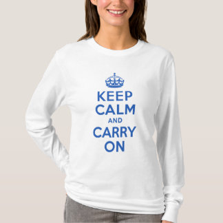 De beste prijs houdt kalm en draagt blauw aan t-shirt