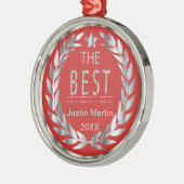 De beste prijs - Silver en Red Medal Metalen Ornament (Links)