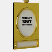 DE BESTE PROFESSOR VAN DE WERELD VERGULD BANNER ORNAMENT (Rechts)