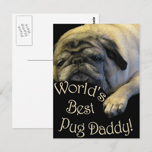 De beste Pug Daddy ter wereld Briefkaart (Voorkant / Achterkant)