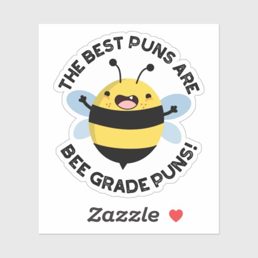 De beste puns zijn bijengradaties grappige bug pun sticker (Vel)