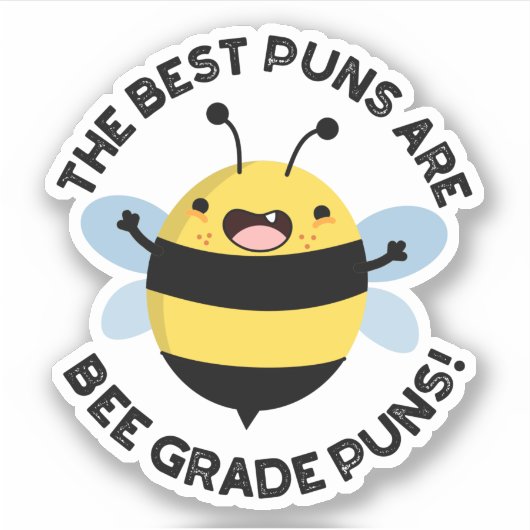 De beste puns zijn bijengradaties grappige bug pun sticker (Voorkant)