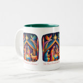 De beste reden om te vieren tweekleurige koffiemok (Voorkant links)