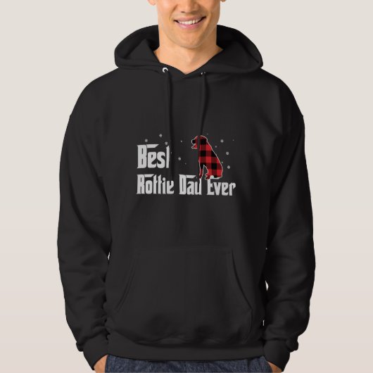De beste rottie pap ooit rood geplakt kerstfeest v hoodie (Voorkant)