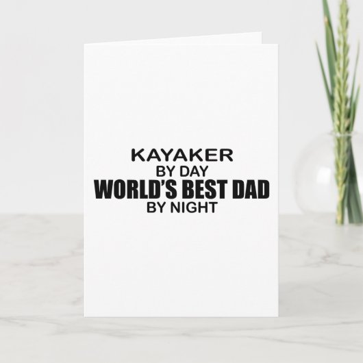 De Beste 's nachts Papa van de Wereld van Kayaker Kaart (Voorkant)