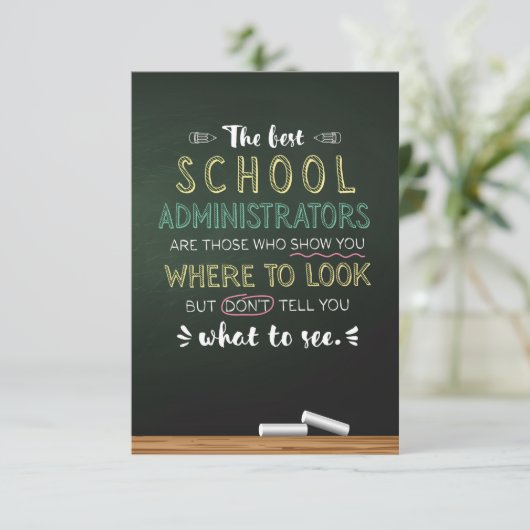 De beste schoolleiders bedankkaart (Staand voorkant)