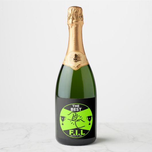 De beste schoonvader sparkling wijnetiket (Voorkant)