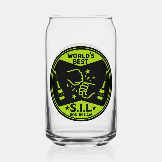De beste schoonzoon ter wereld blikvorm glas (Voorkant)