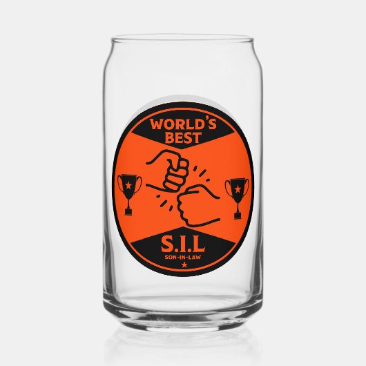 De beste schoonzoon ter wereld blikvorm glas (Voorkant)