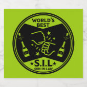 De beste schoonzoon ter wereld sparkling wijnetiket (Enkel label)