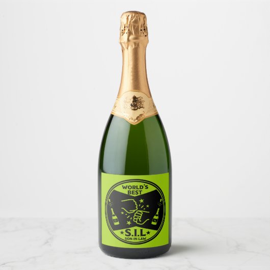 De beste schoonzoon ter wereld sparkling wijnetiket (Voorkant)