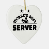 De beste server van de wereld keramisch ornament (Rechts)