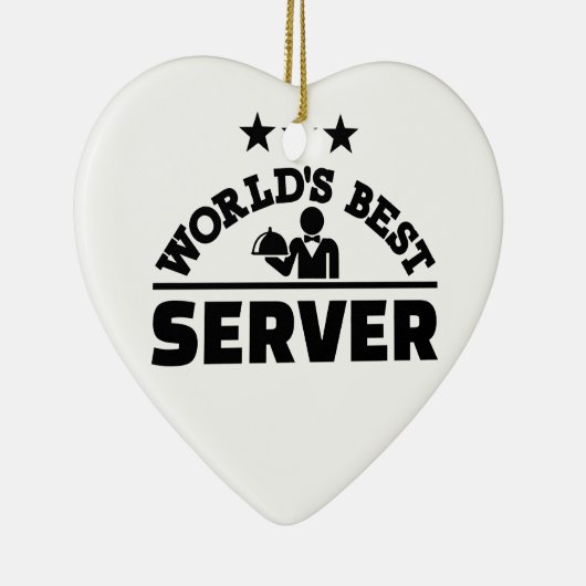 De beste server van de wereld keramisch ornament (Rechts)