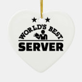 De beste server van de wereld keramisch ornament (Voorkant)