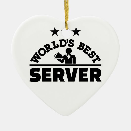 De beste server van de wereld keramisch ornament (Voorkant)