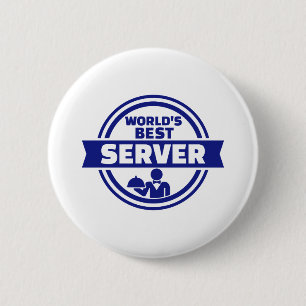 De beste server van de wereld ronde button 5,7 cm