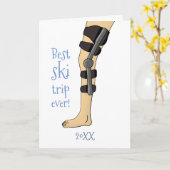 De beste skireis ooit! Funny kniebrece krijgt een  Kaart (Gele Bloem)