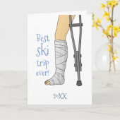 De beste skireis ooit! Funny wordt goed Kaart (Gele Bloem)