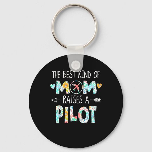 De beste soort moeder verhogen piloot beste cadeau sleutelhanger (Voorkant)