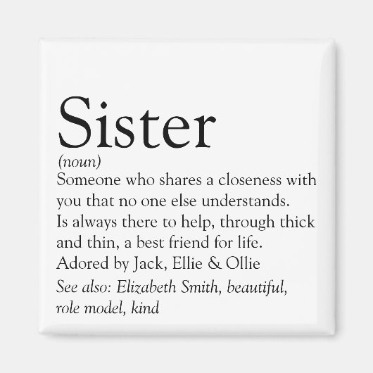 De beste spaarzuster-definitie ter wereld magneet (Voorkant)