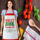 De beste spaghetti-Chef ter wereld - rood wit groe Schort