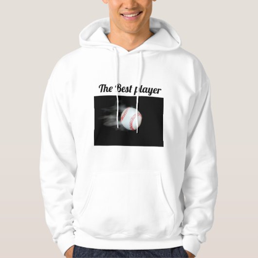 De beste speler is Baseball Trendy Modern Cool Bla Hoodie (Voorkant)