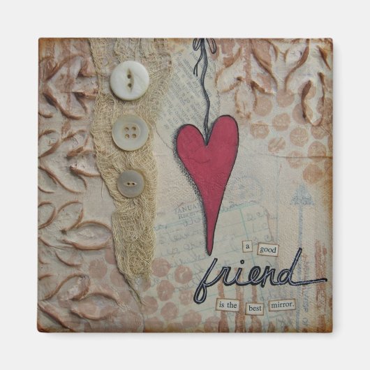 "De Beste Spiegel" Kunstmagneet van Nancy Lefko Magneet (Voorkant)