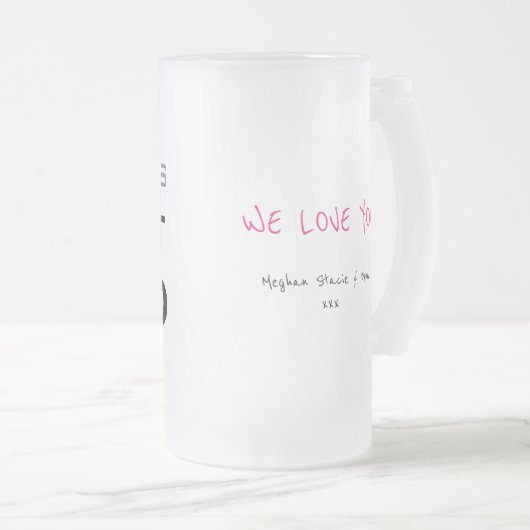 De beste Stepdad Vaderdag Custom ter wereld Matglas Bierpul (Voorkant rechts)