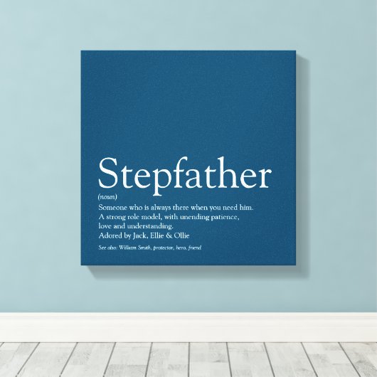 De beste stepfather ter wereld, Stepdad Definition Canvas Afdruk (Insitu (Houten vloer))