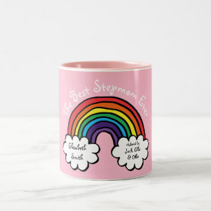 De Beste Stiefmoeder Ooit Regenboog Roze Tweekleurige Koffiemok