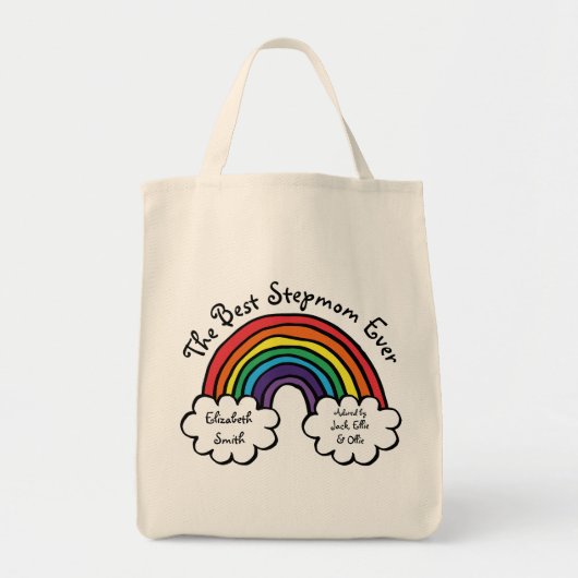 De Beste Stiefmoeder Ooit Regenboog Tote Bag (Voorkant)