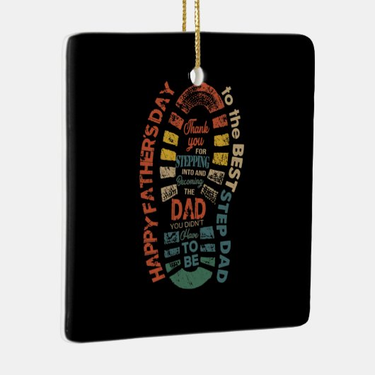 De beste stiefvader dank je voor het instappen keramisch ornament (Rechts)